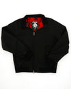 The Pariah Harrington Jacke in Schwarz, komplette Jacke flach von vorn