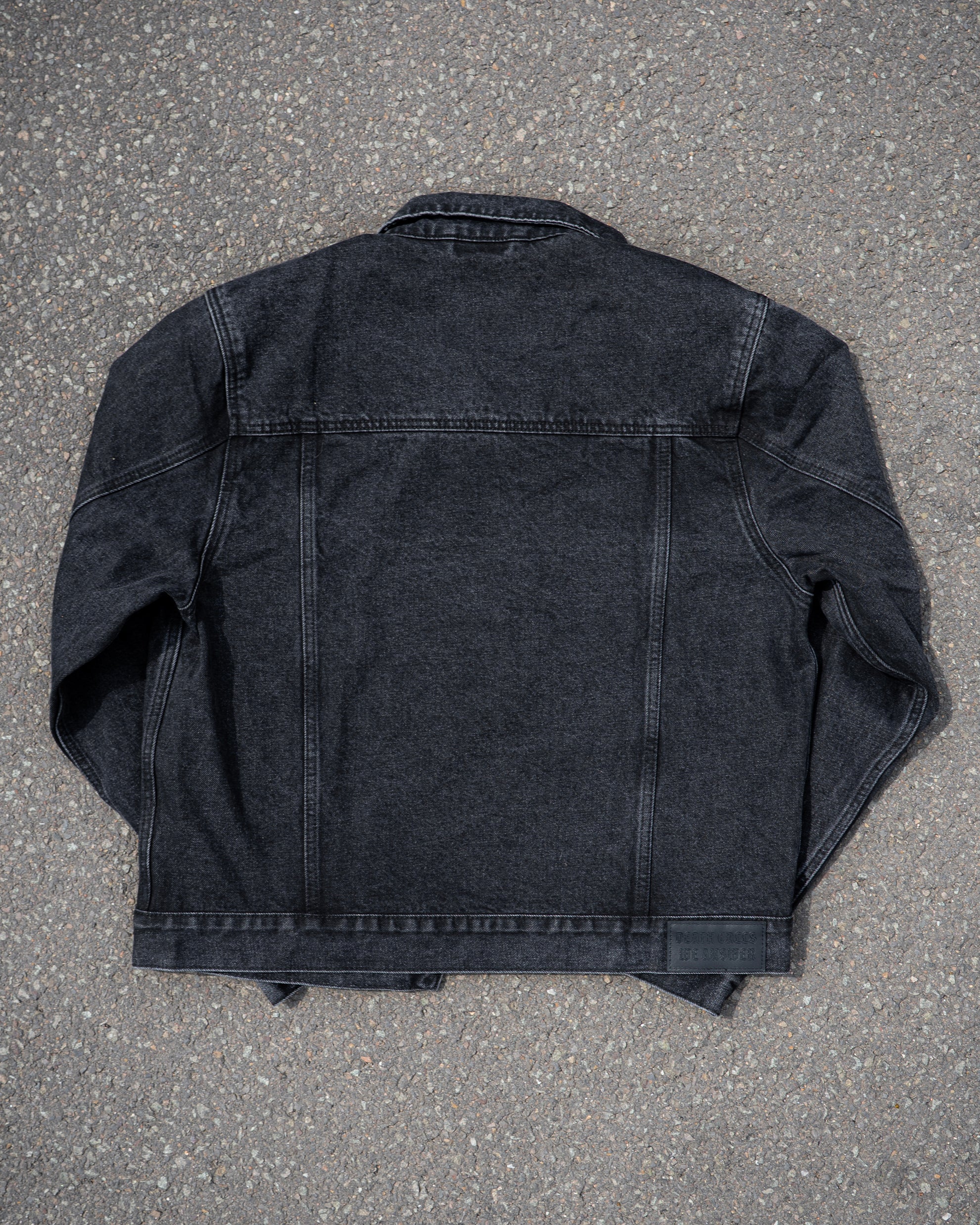 Schwarze COVEN Trucker Jacket 'Kunduz Drift', Rückansicht