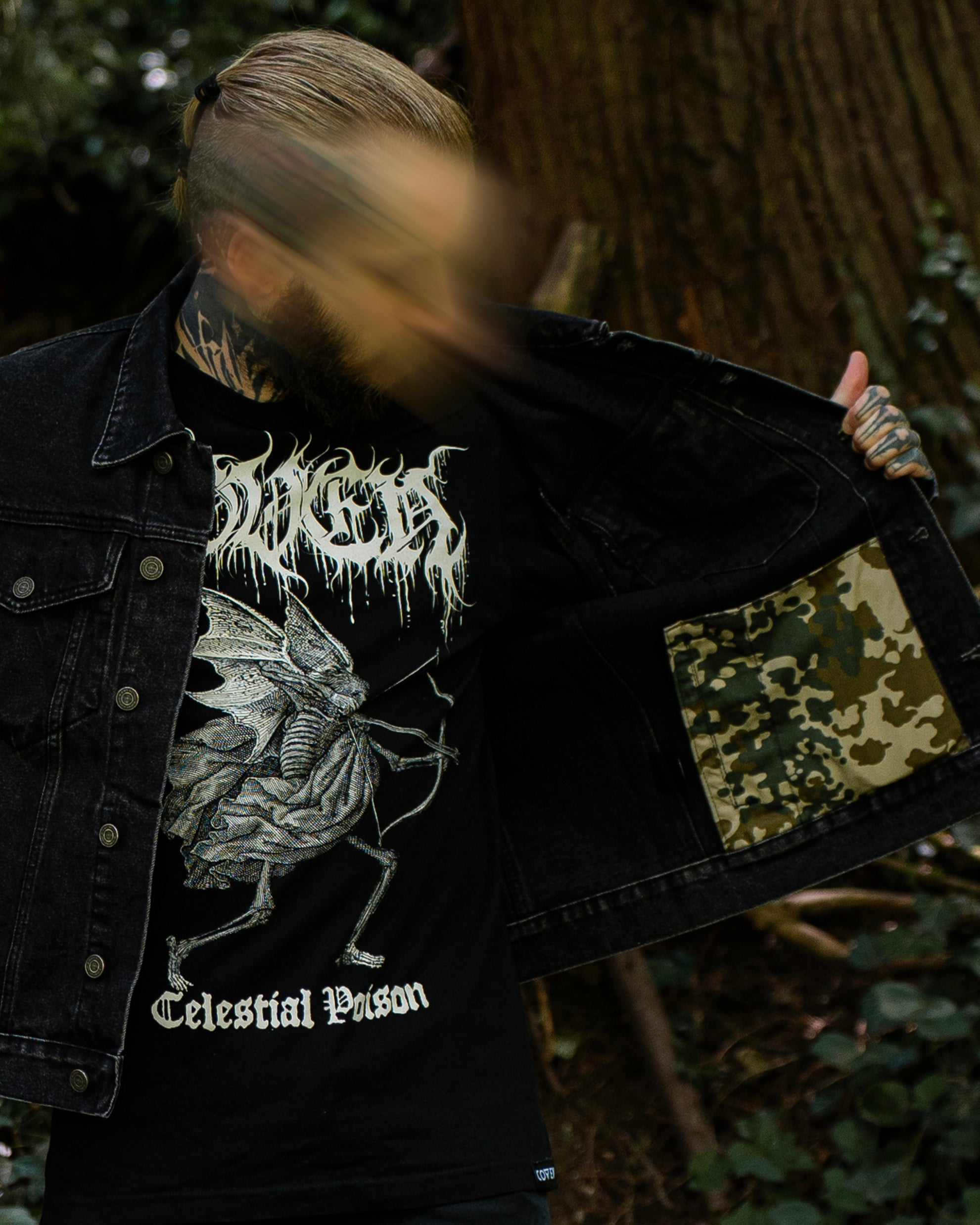 COVEN Trucker Jacket 'Kunduz Drift' mit Camouflage-Innenfutter