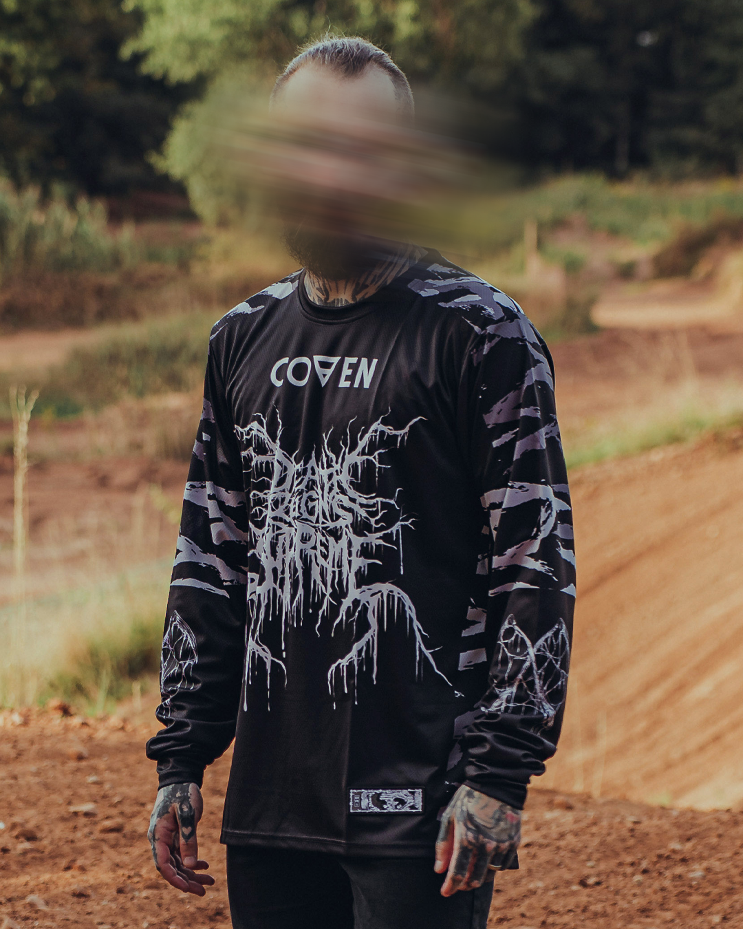 Coven - Motocross Jersey - Tigerstripe black'n'white - Kuro Kabuto Edition
