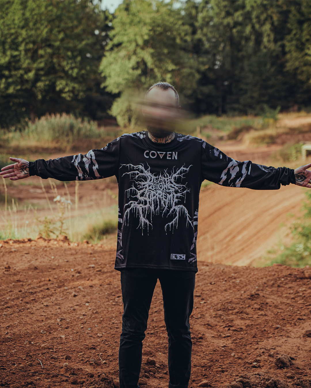 Coven - Motocross Jersey - Tigerstripe black'n'white - Kuro Kabuto Edition
