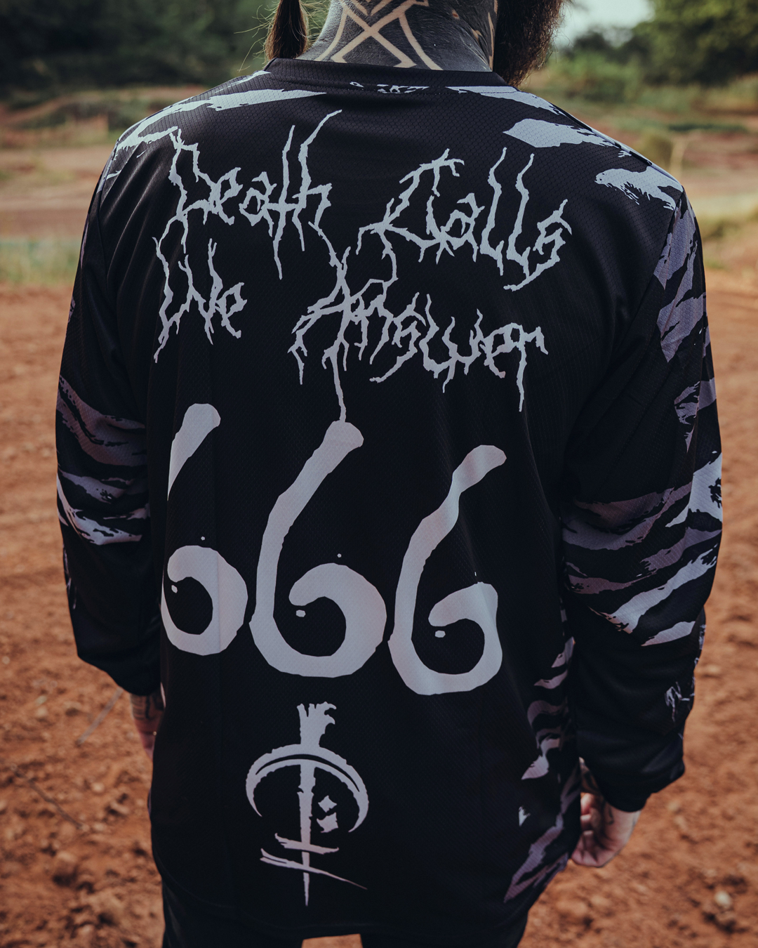 Coven - Motocross Jersey - Tigerstripe black'n'white - Kuro Kabuto Edition