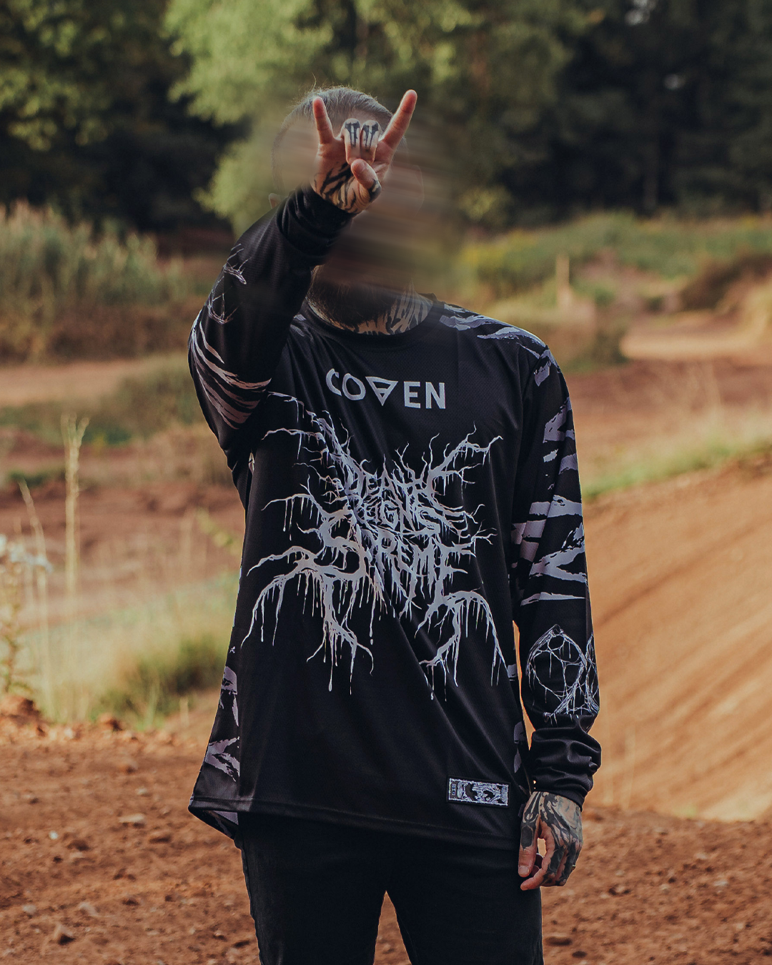 Coven - Motocross Jersey - Tigerstripe black'n'white - Kuro Kabuto Edition
