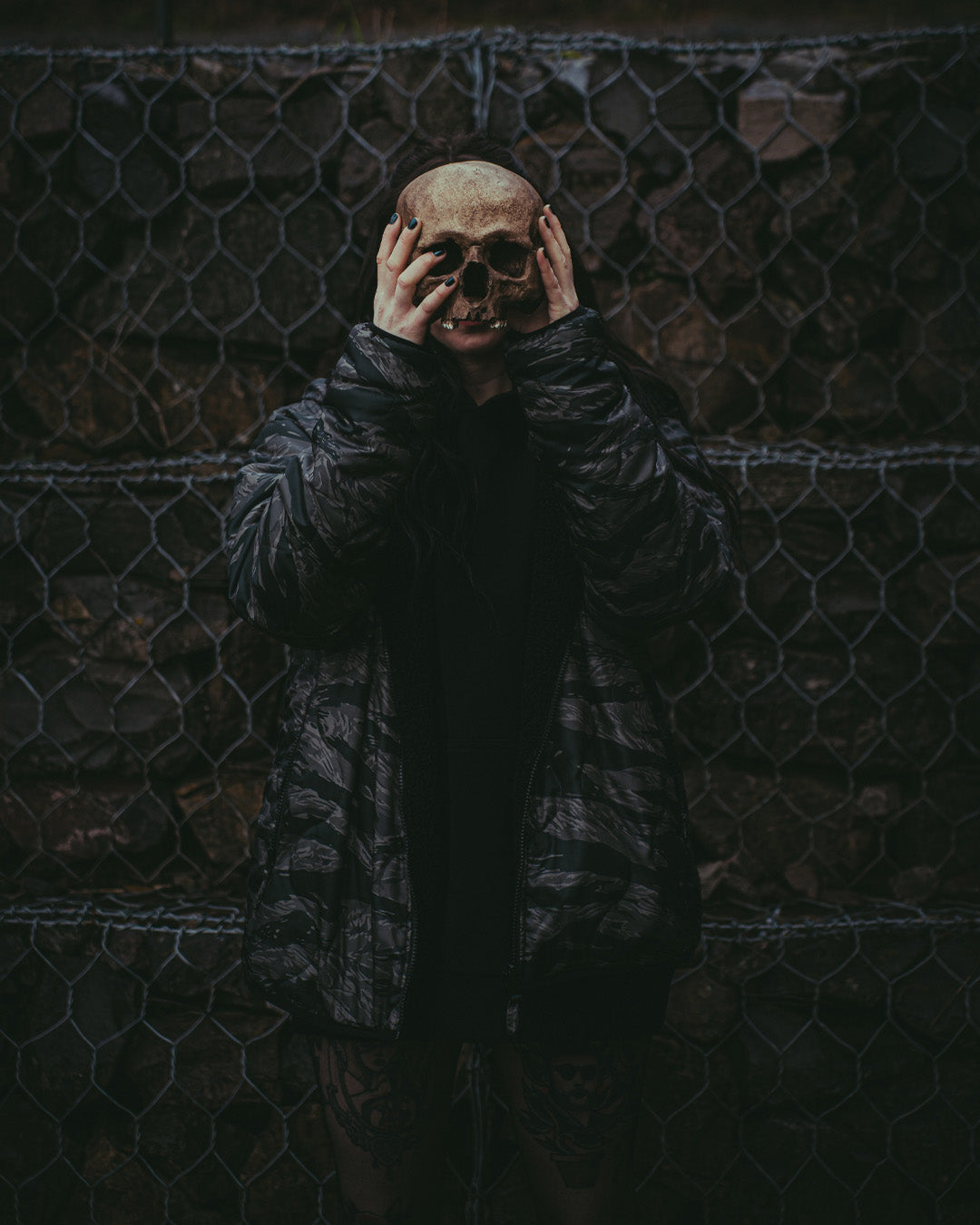 The Sherpie - Woobie / Sherpa Hybrid Jacket - tigerstripe black / black