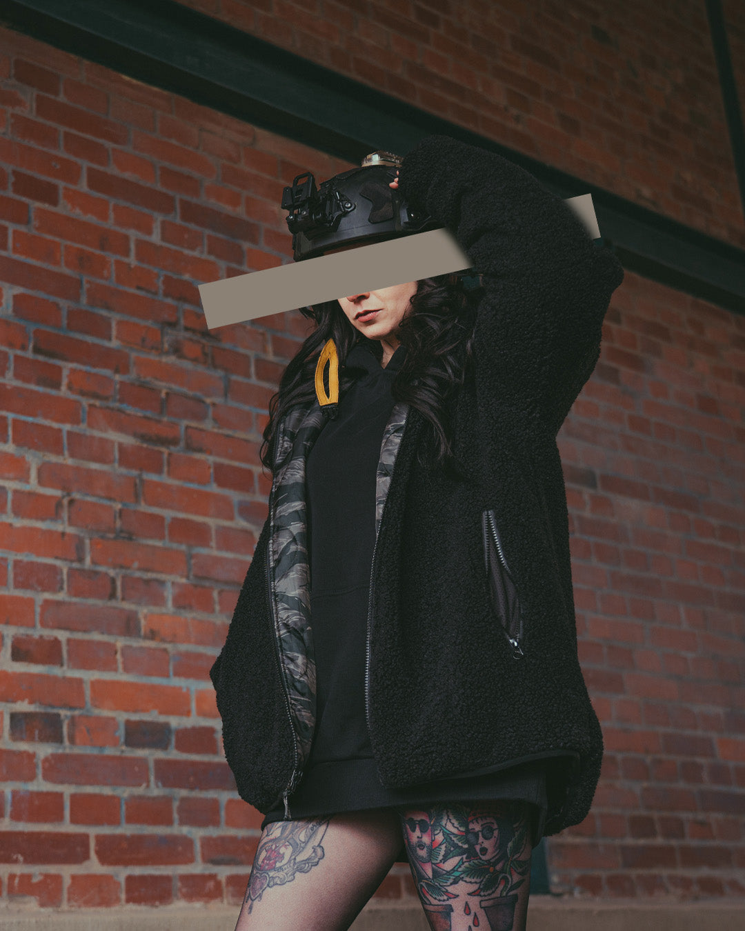 The Sherpie - Woobie / Sherpa Hybrid Jacket - tigerstripe black / black