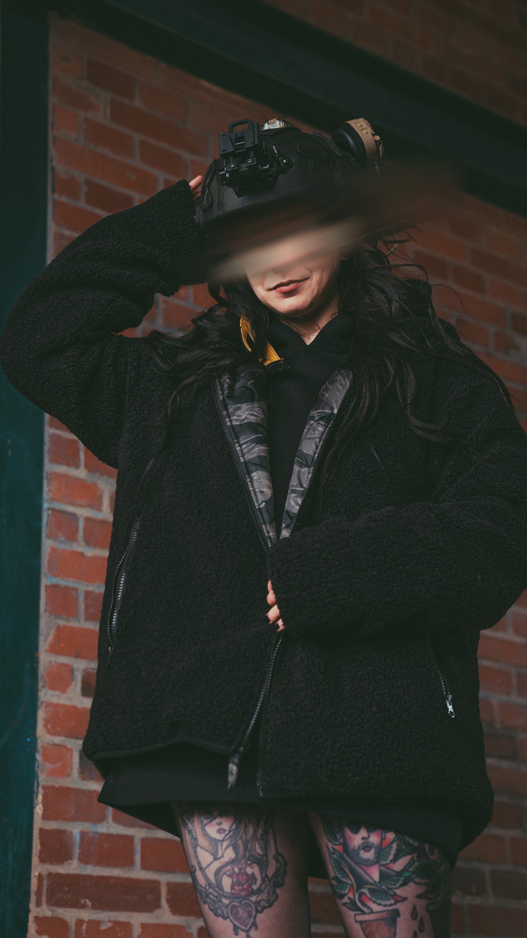 The Sherpie - Woobie / Sherpa Hybrid Jacket - tigerstripe black / black