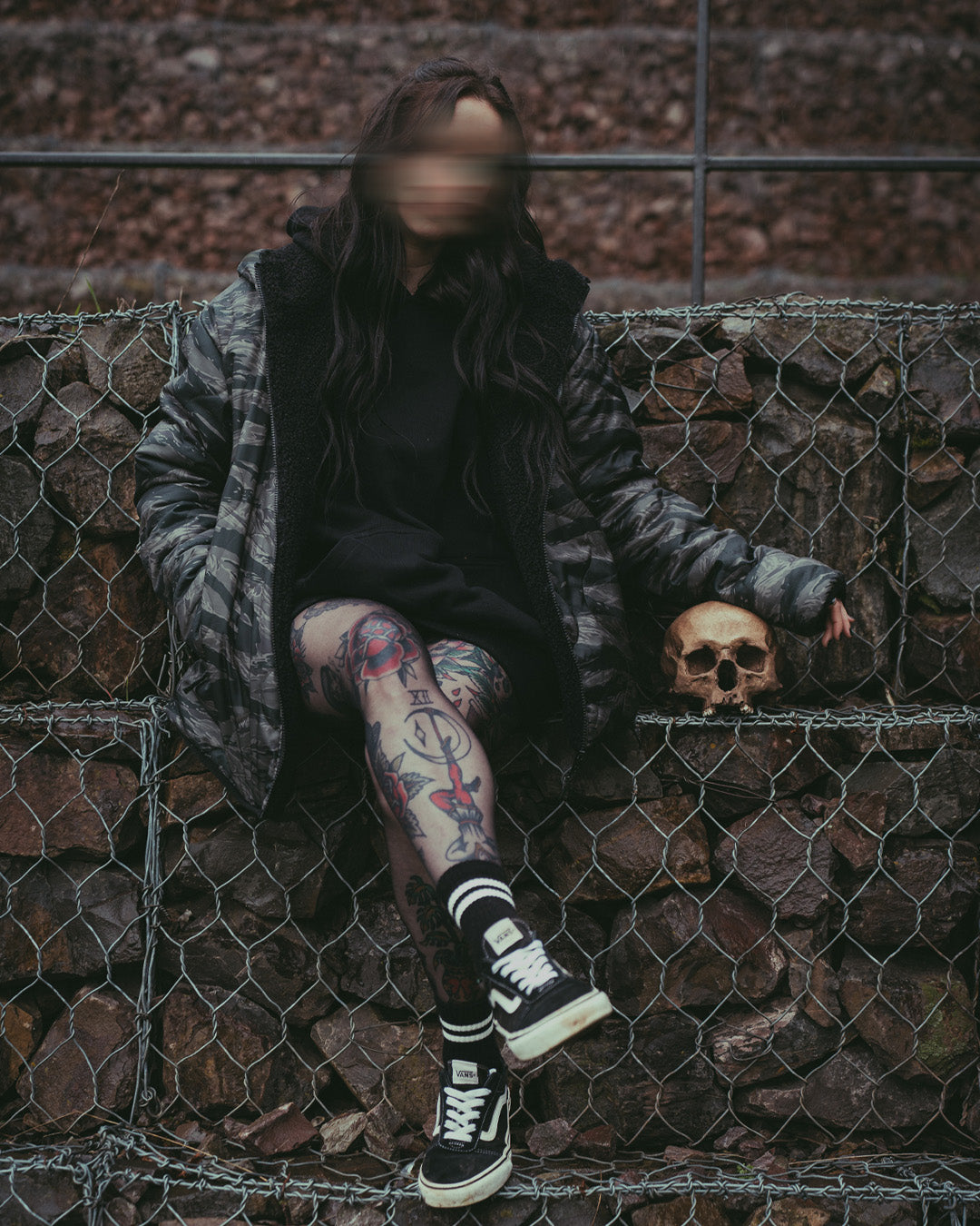 The Sherpie - Woobie / Sherpa Hybrid Jacket - tigerstripe black / black