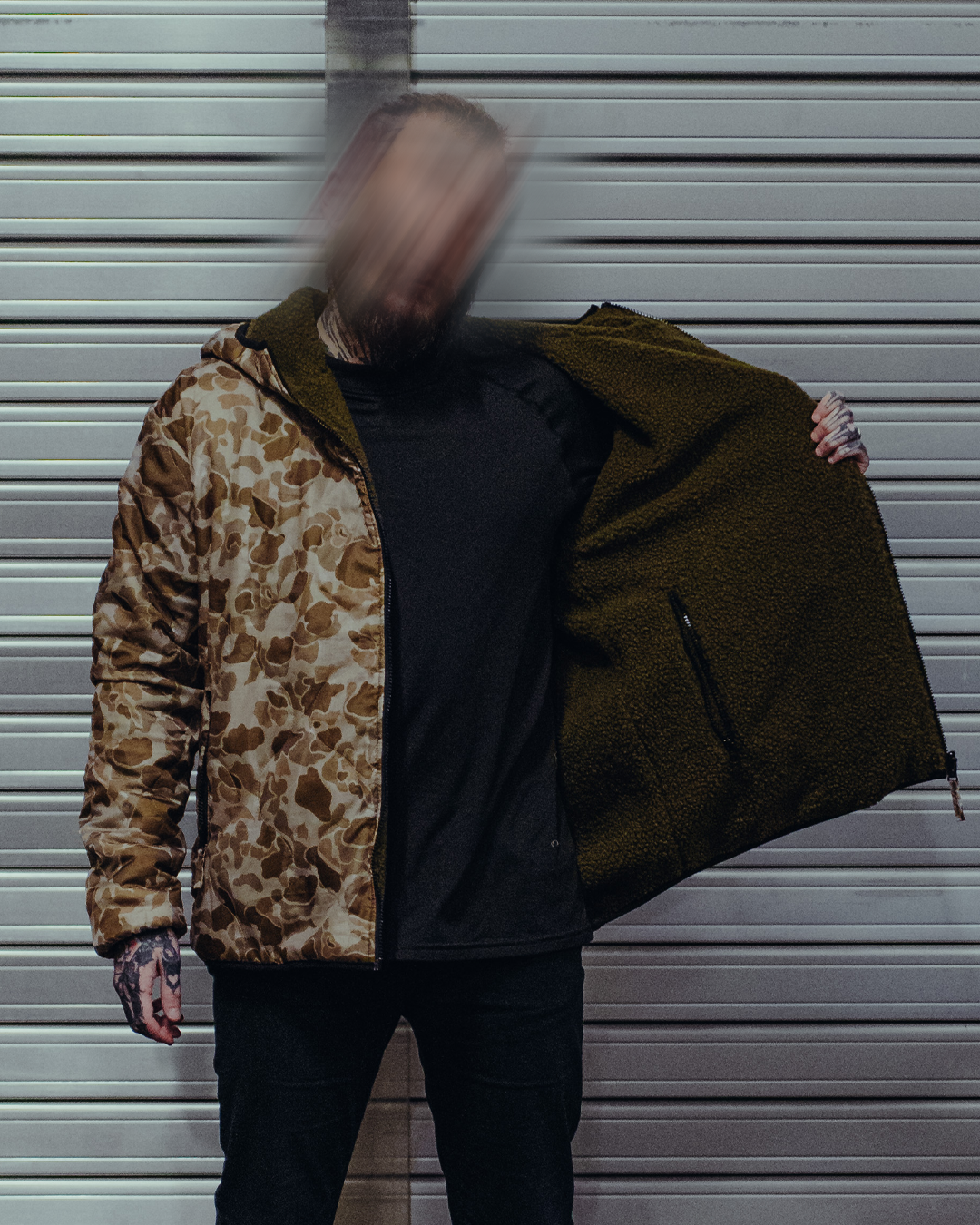 The Sherpie - Woobie / Sherpa Hybrid Jacket - M1942 Frogskin arid / brown