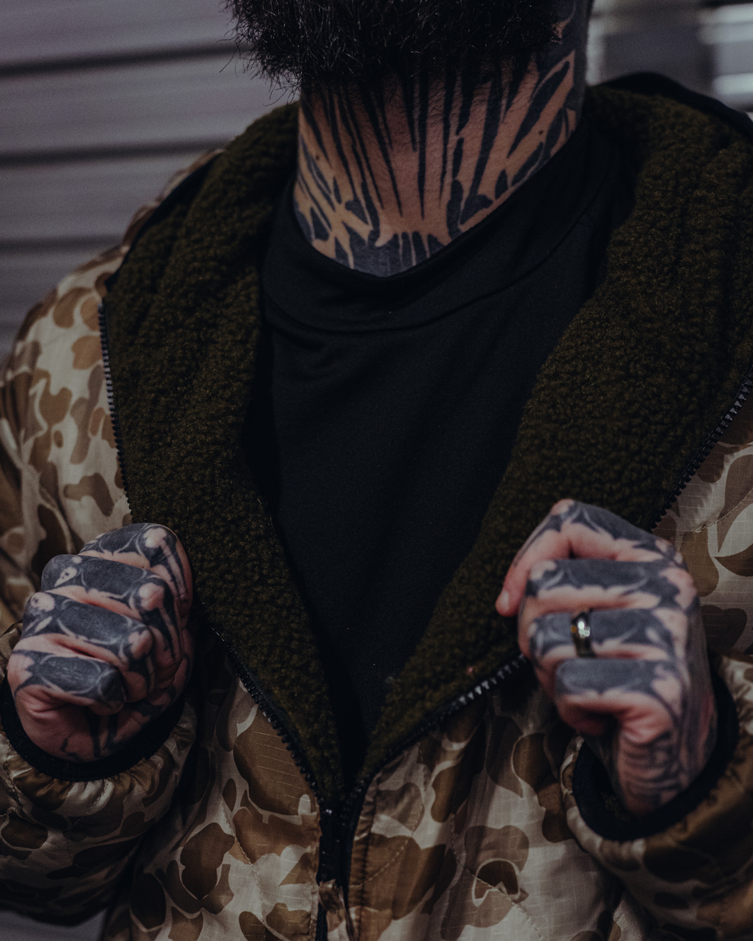 The Sherpie - Woobie / Sherpa Hybrid Jacket - M1942 Frogskin arid / brown