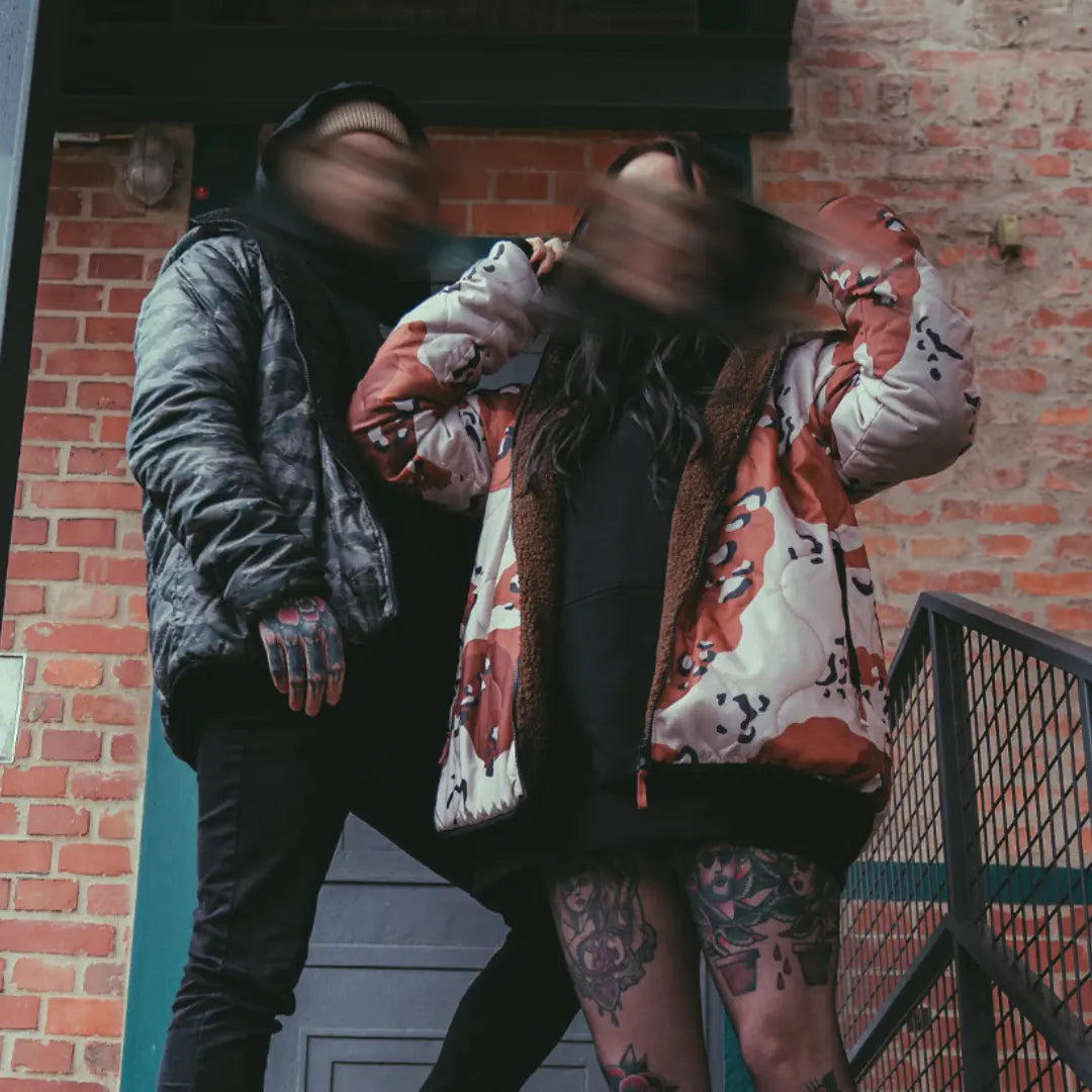 The Sherpie - Woobie / Sherpa Hybrid Jacket - tigerstripe black / black