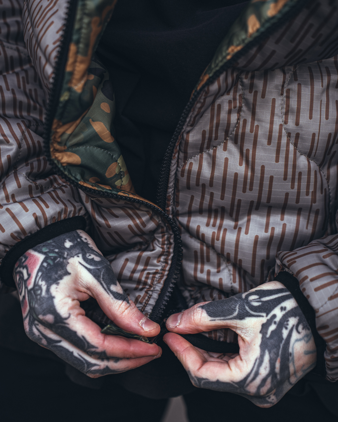Woobie Jacket V2.0 - flecktarn / Raindrop / EinStrichkeinStrich reversible