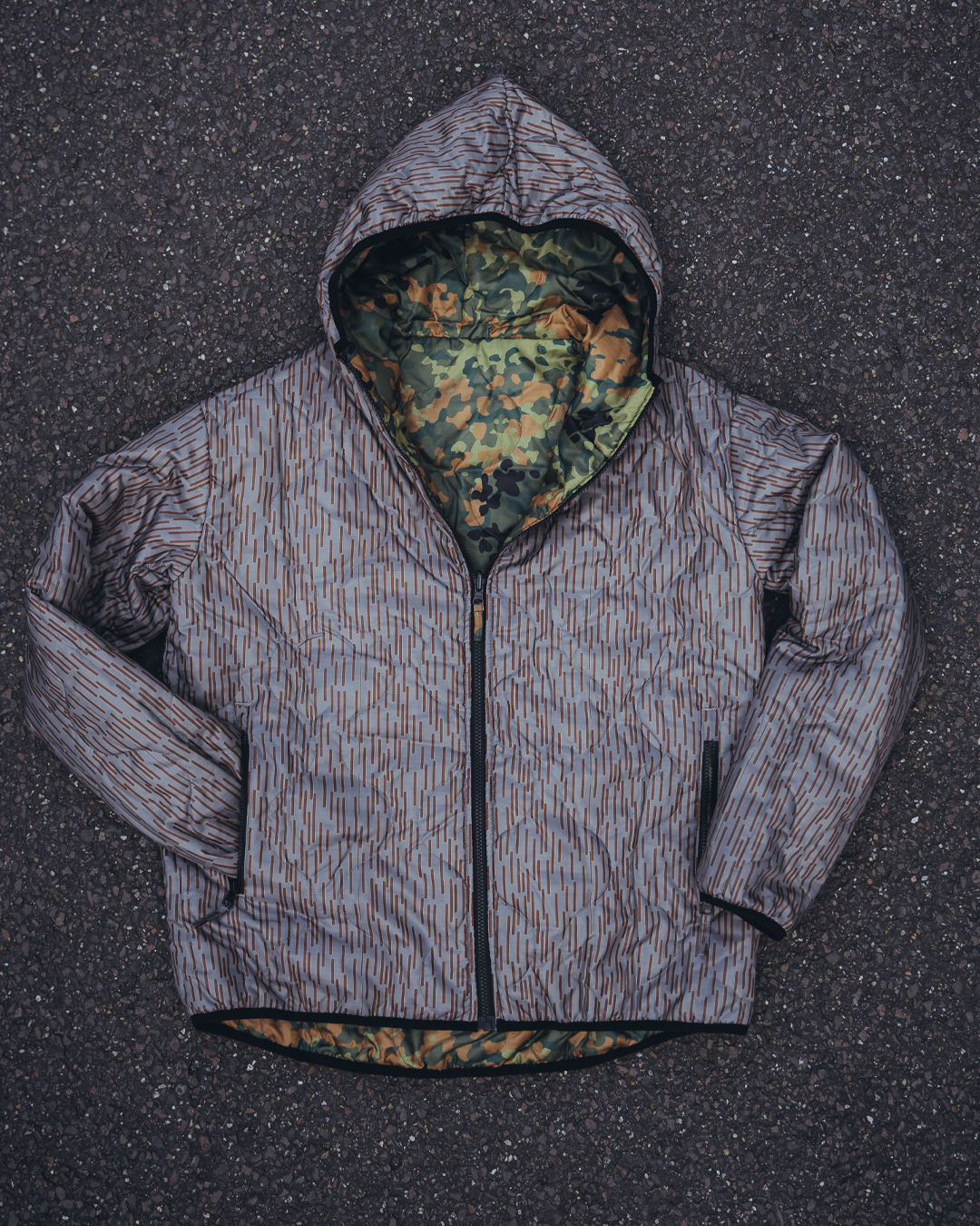 Woobie Jacket V2.0 - flecktarn / Raindrop / EinStrichkeinStrich reversible