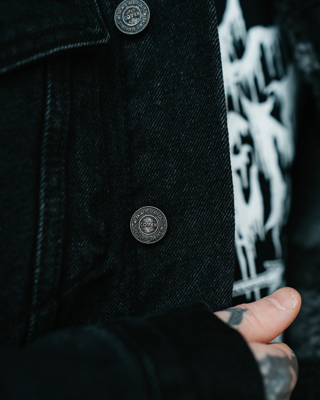 Coven - Winter Trucker Jacket - Wormshell of Black Winter