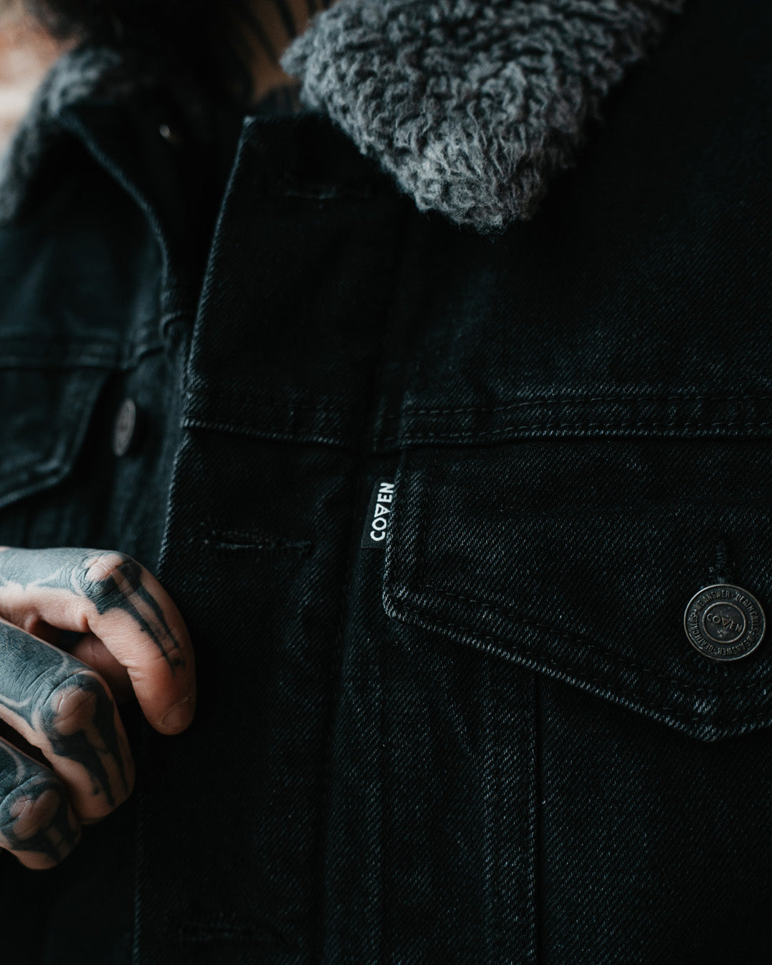 Coven - Winter Trucker Jacket - Wormshell of Black Winter