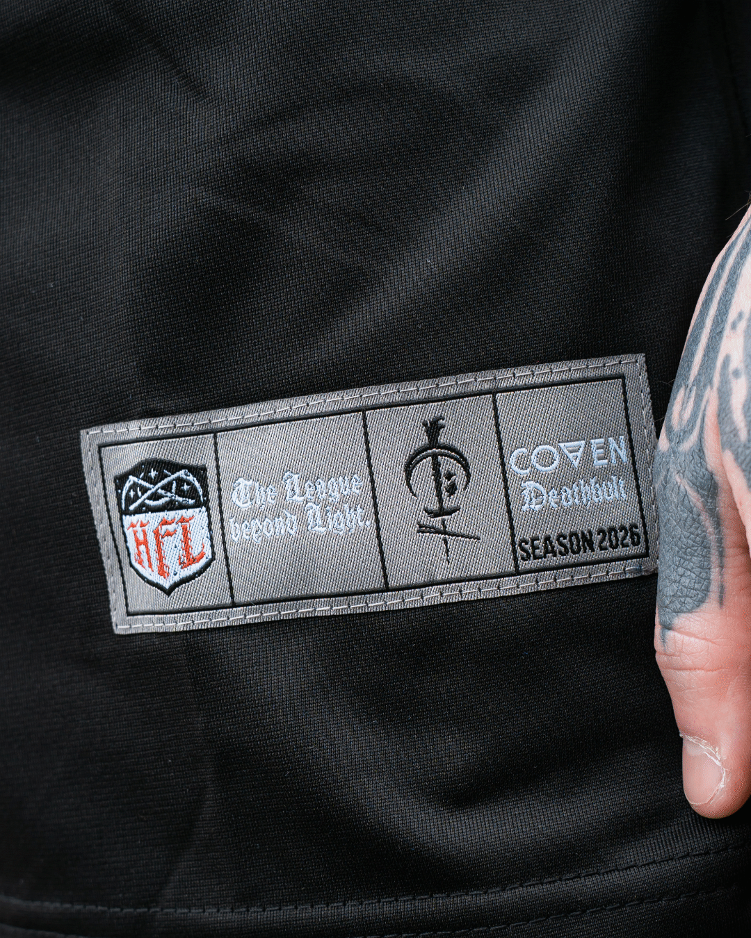 Coven - Hellfire League 2026 - American Football Jersey - Blackgold Dominion