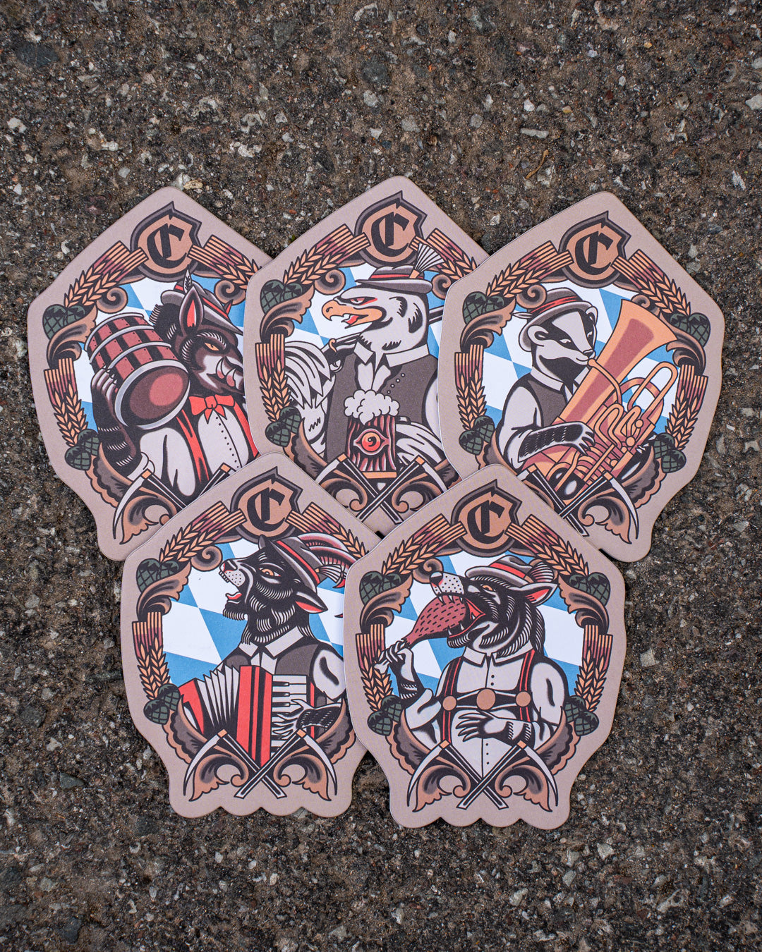 Die Fünf Gebote - Bierdeckel Set