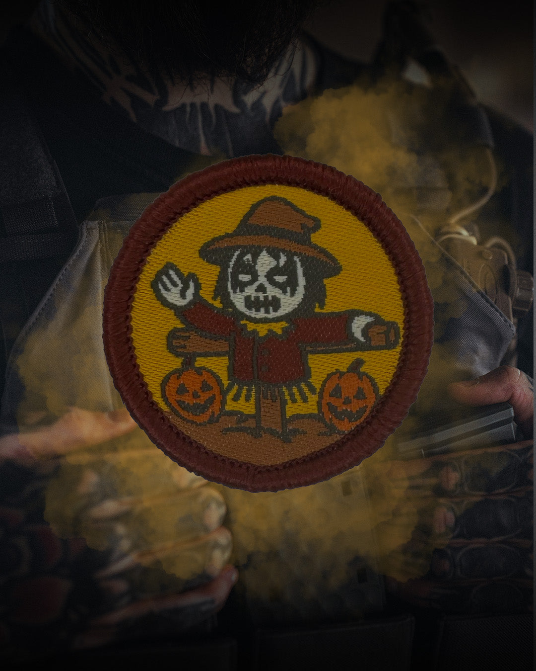 SPOOKY SEASON - Black Metal Scarecrow H25 - Merit Badge - limitiert 33 - Patch