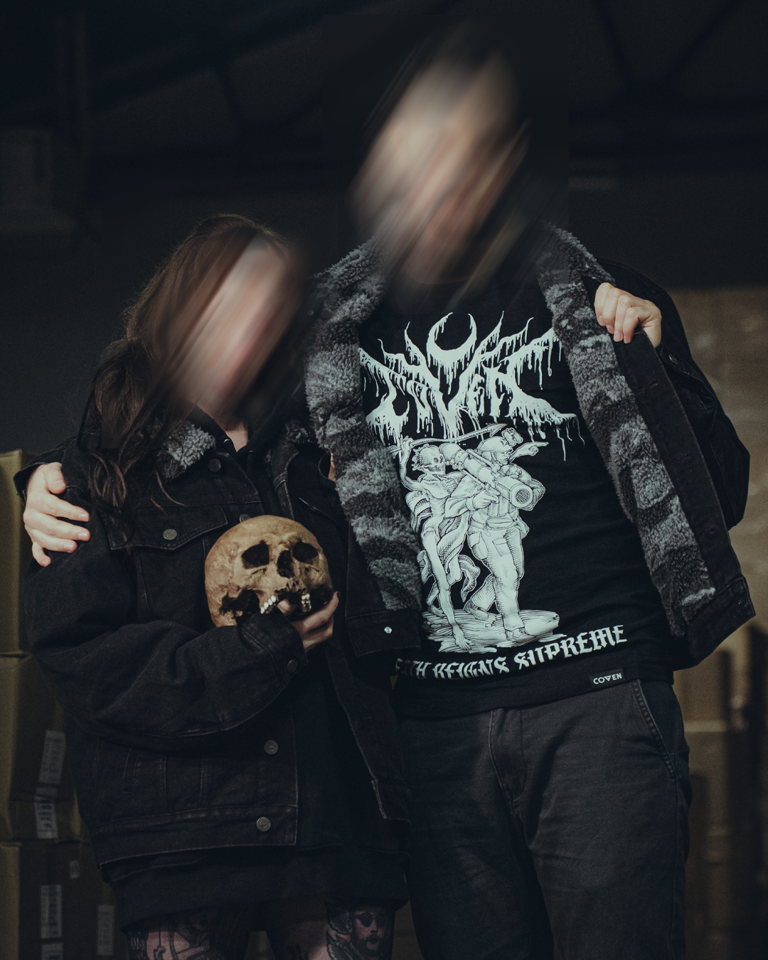 Coven - Winter Trucker Jacket - Wormshell of Black Winter