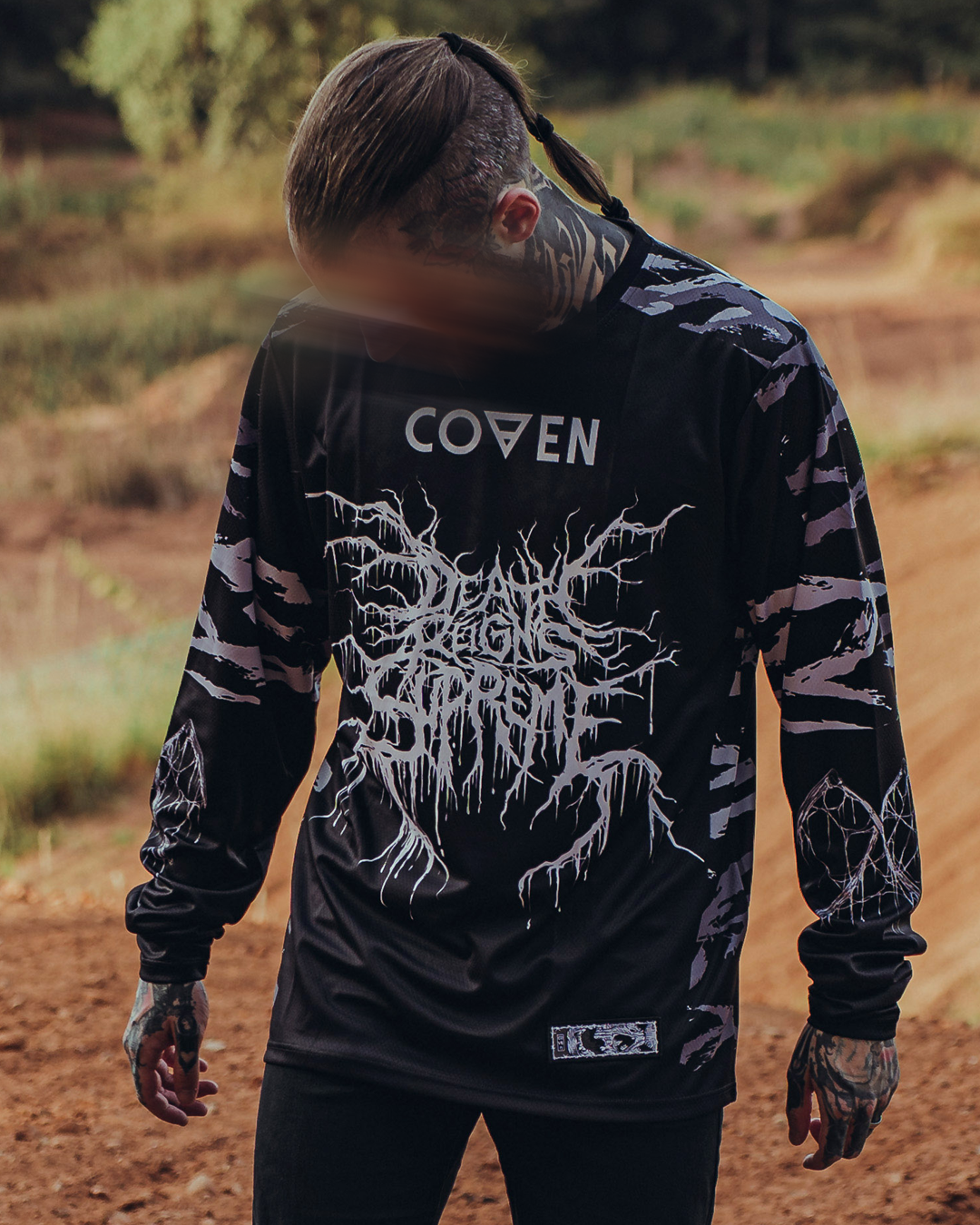 Coven - Motocross Jersey - Tigerstripe black'n'white - Kuro Kabuto Edition