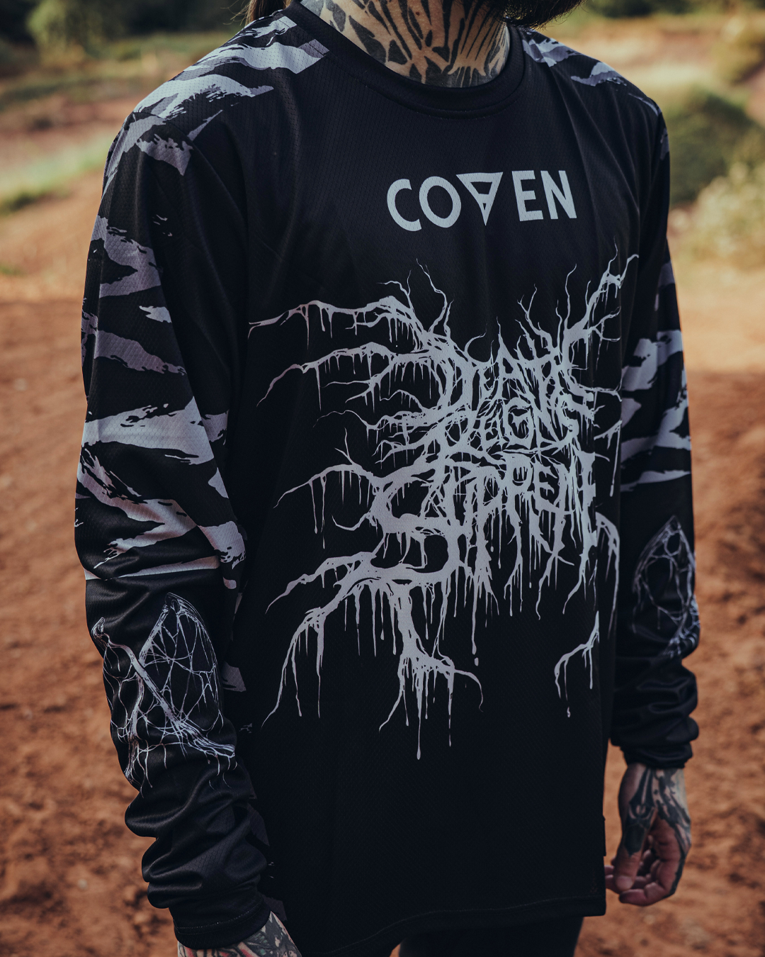 Coven - Motocross Jersey - Tigerstripe black'n'white - Kuro Kabuto Edition
