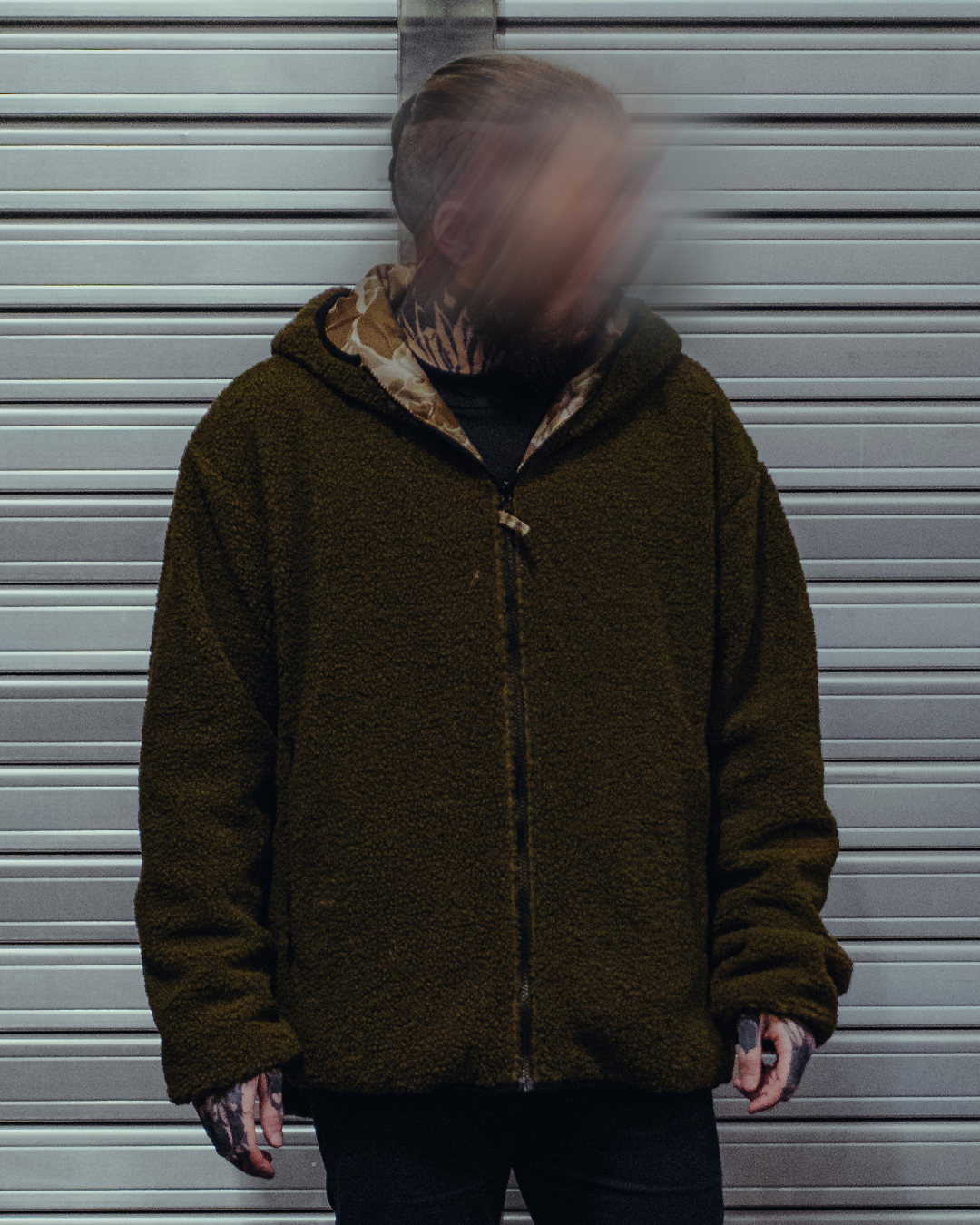 The Sherpie - Woobie / Sherpa Hybrid Jacket - M1942 Frogskin arid / brown