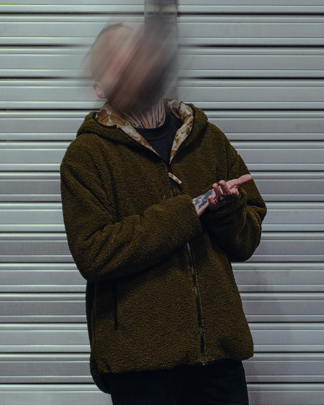 The Sherpie - Woobie / Sherpa Hybrid Jacket - M1942 Frogskin arid / brown