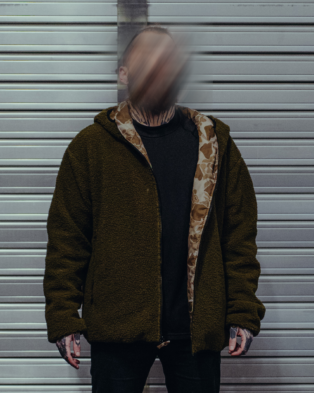 The Sherpie - Woobie / Sherpa Hybrid Jacket - M1942 Frogskin arid / brown