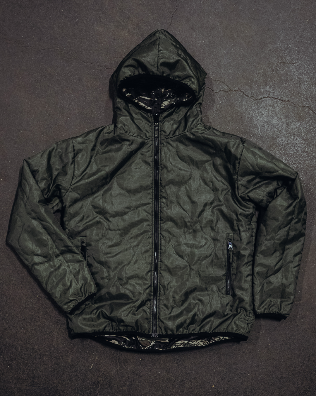 Woobie Jacket V2.0 - Tigerstripe classic / green reversible