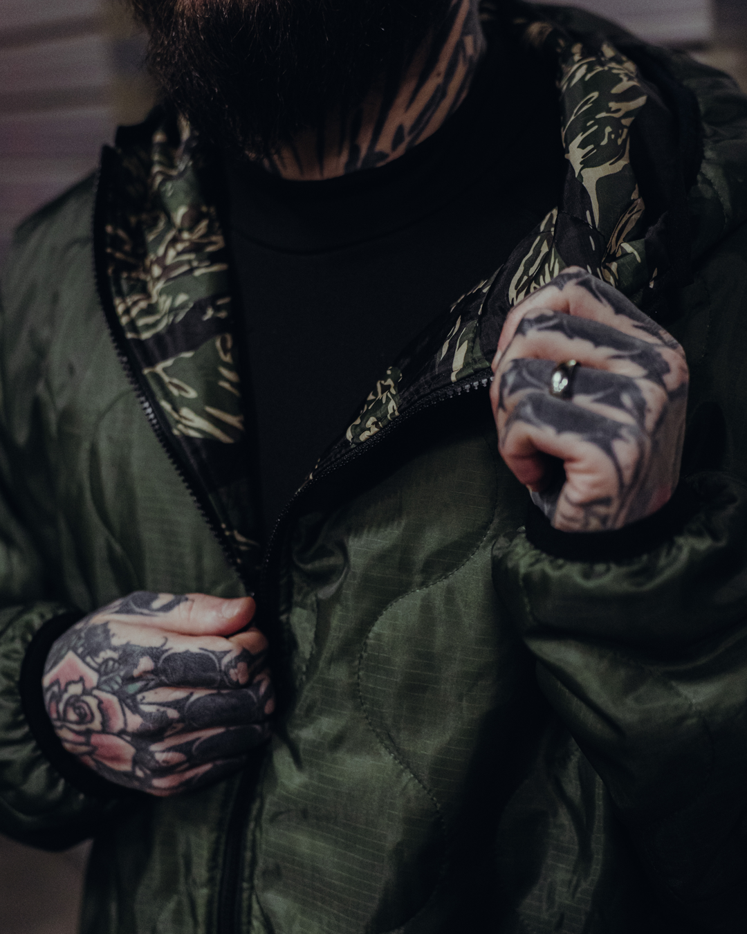 Woobie Jacket V2.0 - Tigerstripe classic / green reversible