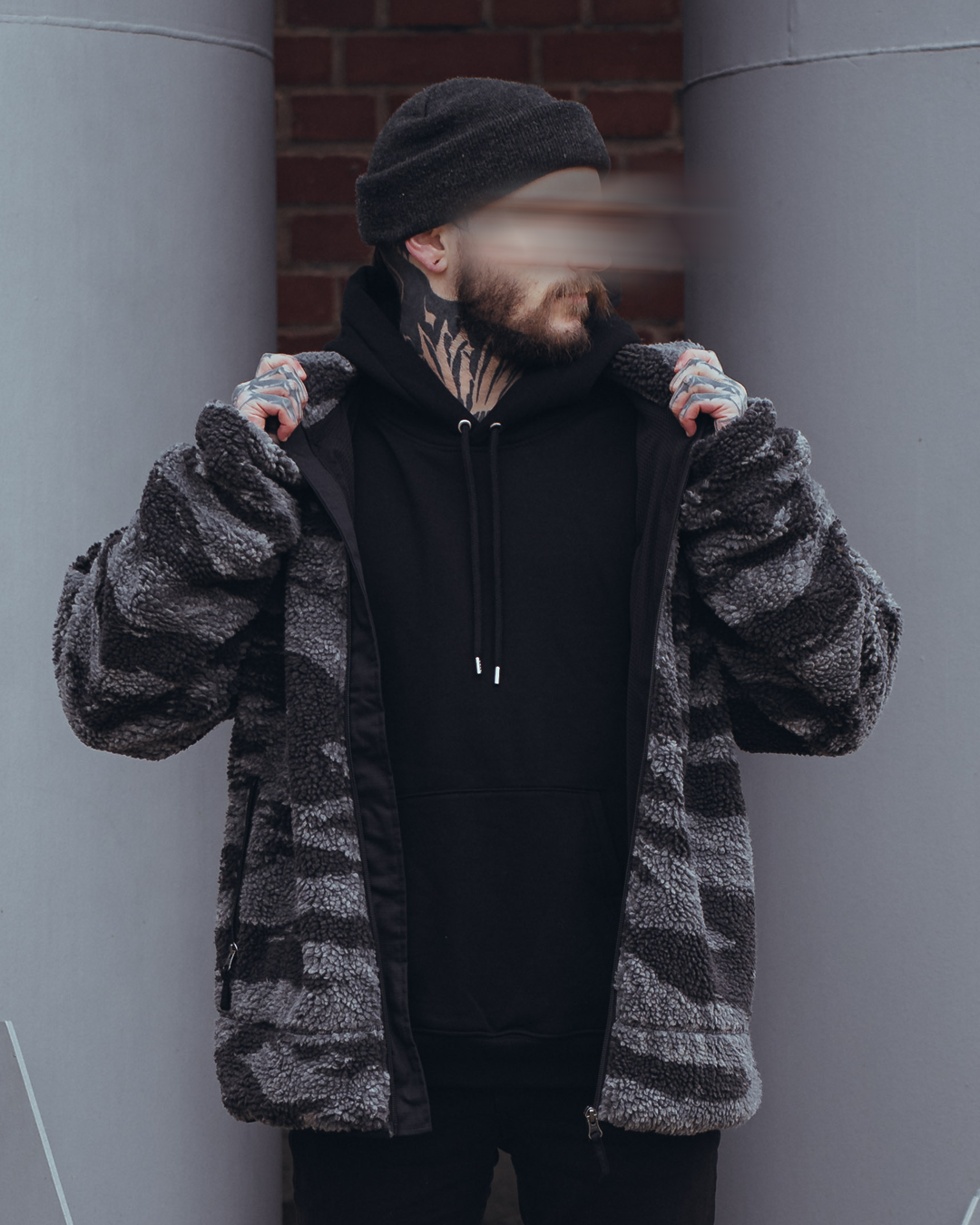 The Snugg - Sherpa Jacket - tigerstripe black