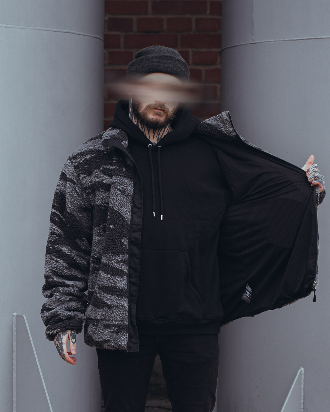 The Snugg - Sherpa Jacket - tigerstripe black