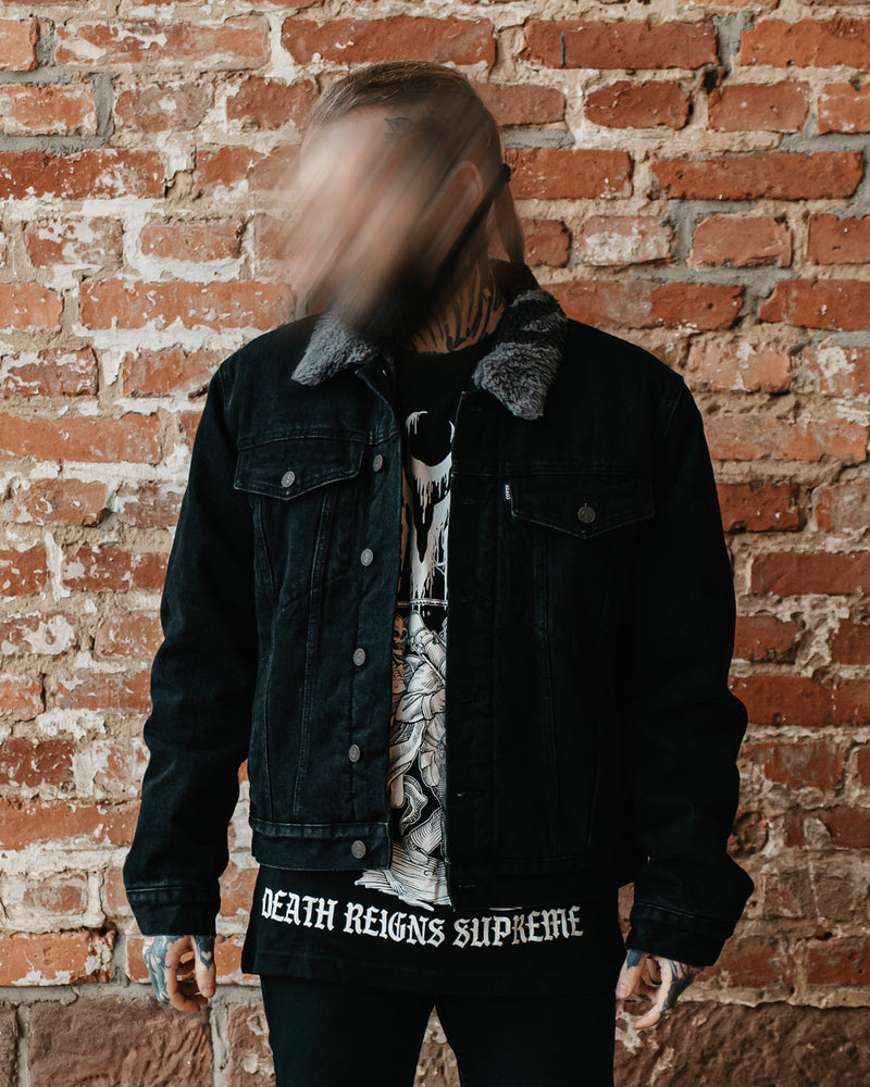 Coven - Winter Trucker Jacket - Wormshell of Black Winter