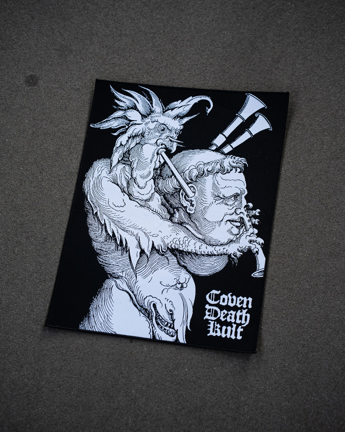 Teufels Dudelsack Backpatch, Stickdetail