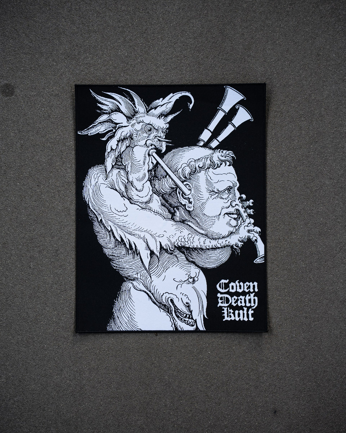 Teufels Dudelsack Backpatch, auf Kleidung